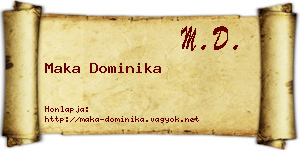 Maka Dominika névjegykártya